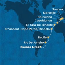 Costa Favolosa - Argentina, Brazílie, Kapverdy, Španělsko, Maroko, ... (Buenos Aires)