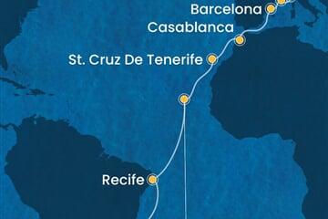 Costa Favolosa - Brazílie, Kapverdy, Španělsko, Maroko, Francie, ... (z Rio de Janeira)