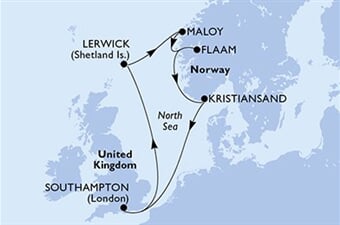 MSC Virtuosa - Velká Británie, Norsko (ze Southamptonu)
