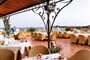 Terasa restaurace - hotel Colonna Resort, Porto Cervo, Sardinie