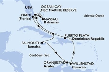 MSC DIVINA - Amerikai Egyesült Államok, Jamaica, Aruba, Dominikai Köztársaság, Bahamaszigetek (a Miami-ből)