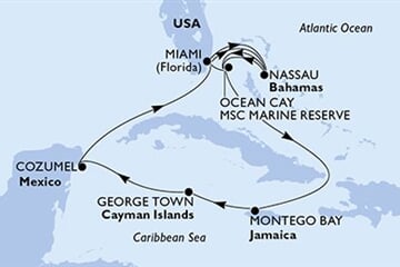 MSC SEASCAPE - USA, Bahamy, Jamajka, Kajmanské o., Mexiko (z Miami)