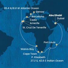Costa Toscana - Arabské emiráty, Mauritius, Jihoafrická r., Namíbie, Španělsko, ... (z Abú Dhabí)