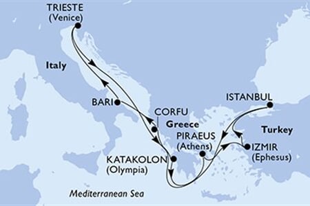 MSC FANTASIA - Törökország, Görögország, Olaszország (az Isztambul-ből)