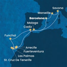 Costa Fortuna - Španělsko, Francie, Itálie, Portugalsko (z Barcelony)