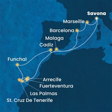 Costa Fortuna - Itálie, Španělsko, Portugalsko, Francie (ze Savony)
