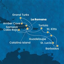 Costa Pacifica - Dominikán.rep., Nizozemské Antily, Panenské o. (britské), Turks a Caicos (z La Romana)