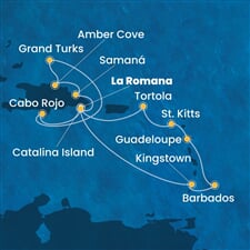 Costa Pacifica - Dominikán.rep., Sv.Vincenc a Grenadiny, Nizozemské Antily, Panenské o. (britské), Turks a Caicos (z La Romana)