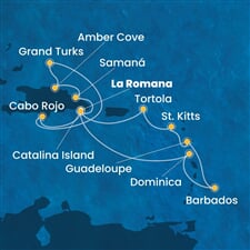 Costa Pacifica - Dominikán.rep., Turks a Caicos, Dominika, Nizozemské Antily, Panenské o. (britské) (z La Romana)