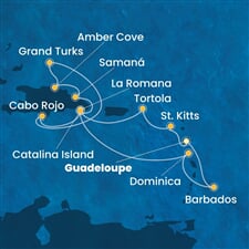 Costa Pacifica - Nizozemské Antily, Panenské o. (britské), Dominikán.rep., Turks a Caicos, Dominika (Pointe-a-Pitre)