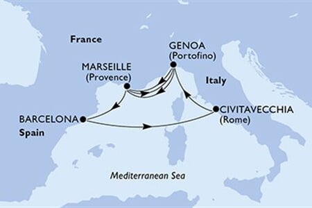 MSC MAGNIFICA - Itálie, Francie, Španělsko (z Civitavecchie)