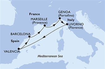 MSC Orchestra - Itálie, Španělsko, Francie (Livorno)