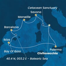 Costa Toscana - Itálie, Francie, Španělsko (z Civitavecchie)
