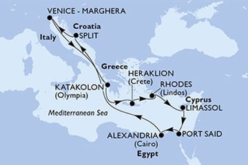 MSC LIRICA - Itálie, Řecko, Kypr, Egypt, Chorvatsko (z Benátek)