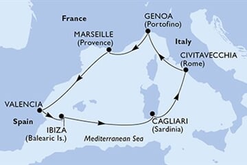 MSC MUSICA - Španělsko, Itálie, Francie (Valencie)