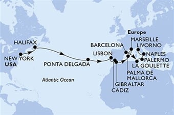 MSC Meraviglia - USA, Kanada, Portugalsko, Španělsko, Gibraltar, ... (z New Yorku)