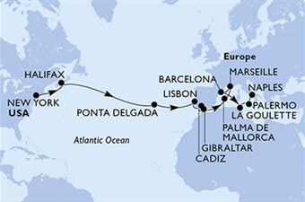 MSC Meraviglia - USA, Kanada, Portugalsko, Španělsko, Gibraltar, ... (z New Yorku)