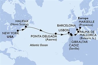 MSC Meraviglia - USA, Kanada, Portugalsko, Španělsko, Gibraltar, ... (z New Yorku)