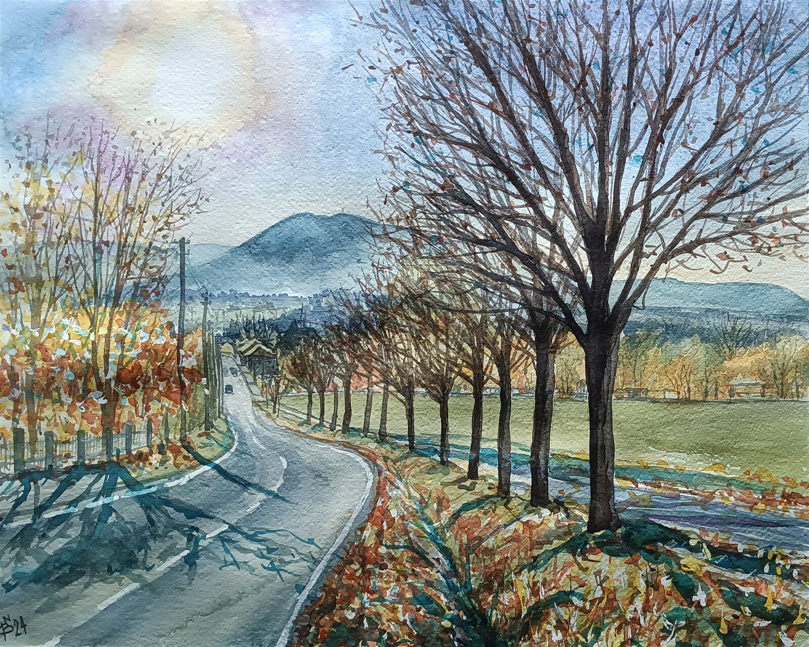 Blažena Niemcová : Vendryně, podzim, 40 × 50 cm