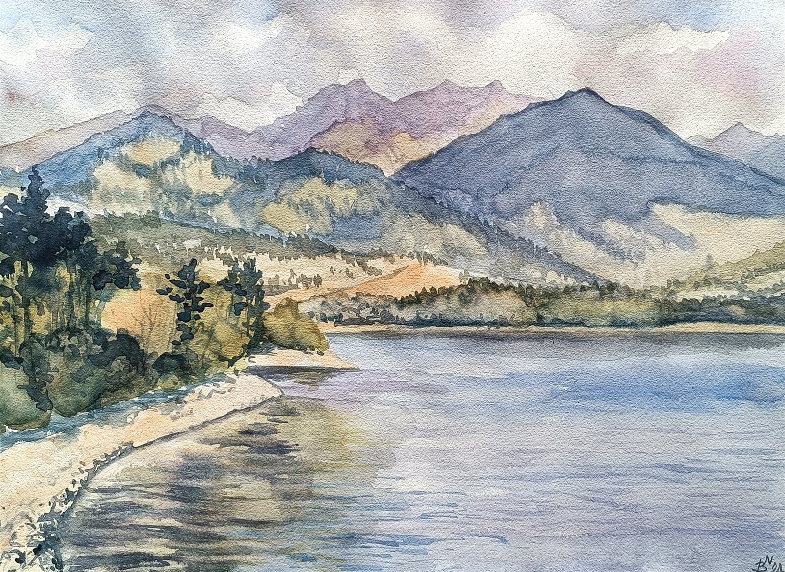 Blažena Niemcová : Liptovská Mara, 30 × 40 cm