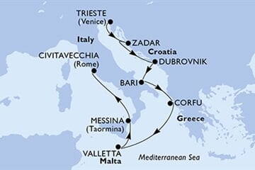 MSC FANTASIA - Olaszország, Horvátország, Görögország, Málta (a Trieszt-ből)