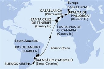 MSC Fantasia - Argentina, Brazílie, Španělsko, Maroko (Buenos Aires)
