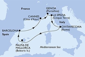MSC Grandiosa - Itálie, Španělsko, Francie (z Janova)