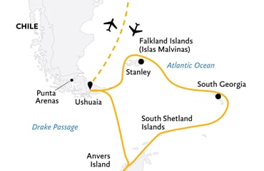 Epic Antarctica: Crossing the Circle via Falklands and South Georgia (Ultramarine)