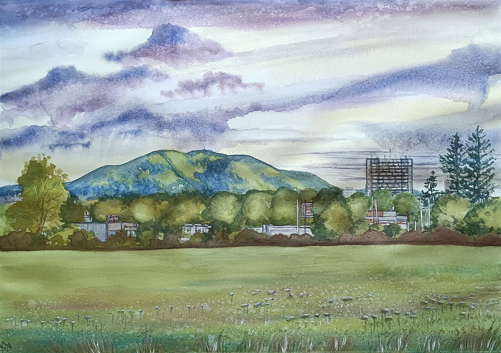 Blažena Niemcová : Javorový, dominanta Třince, 50 × 70 cm