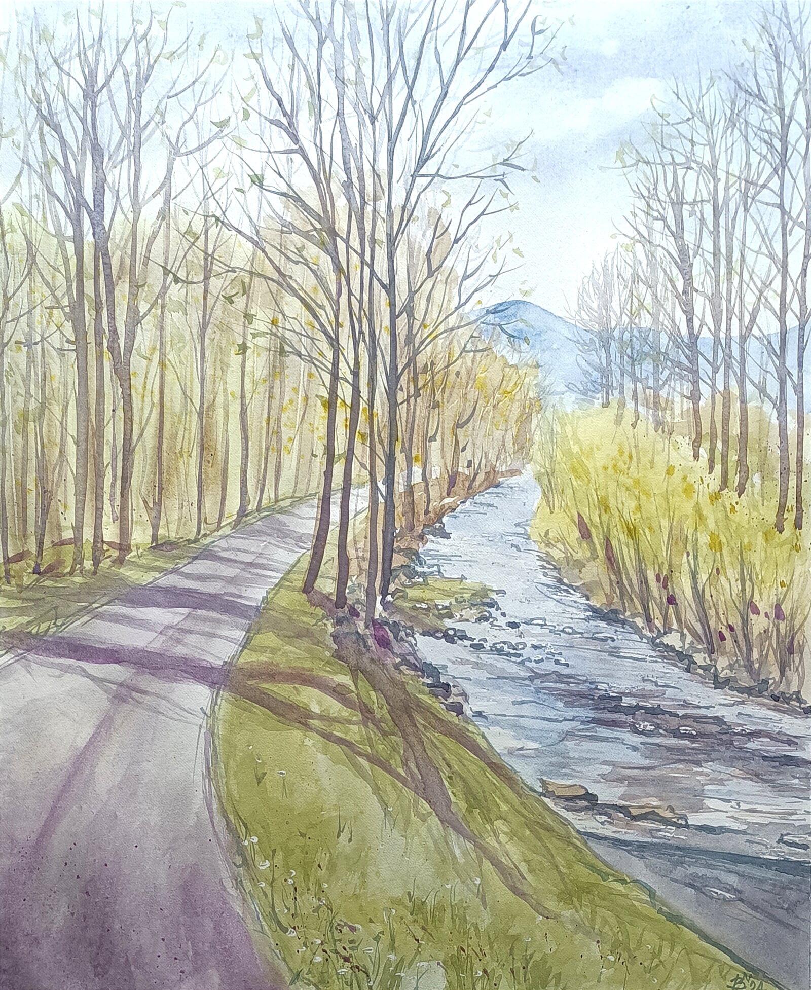 Blažena Niemcová : Jaro u Hluchové, 50 × 40 cm