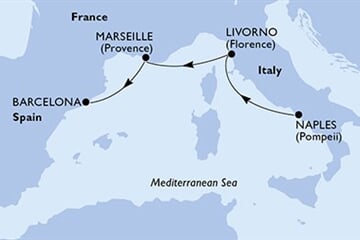 MSC SEASIDE - Olaszország, Franciaország, Spanyolország (a Nápoly-ból)