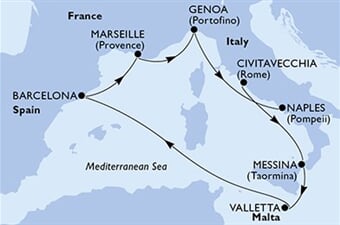 MSC WORLD ASIA - Itálie, Malta, Španělsko, Francie (z Civitavecchie)