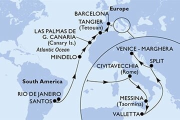 MSC ARMONIA - Brazílie, Kapverdy, Španělsko, Maroko, Itálie, ... (z Rio de Janeira)