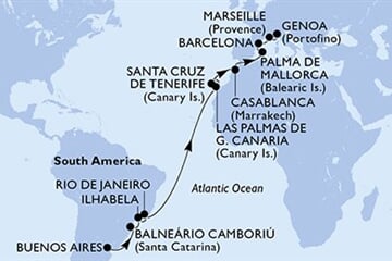 MSC FANTASIA - Argentina, Brazílie, Španělsko, Maroko, Francie, ... (Buenos Aires)