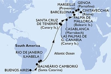 MSC FANTASIA - Argentina, Brazílie, Španělsko, Maroko, Francie, ... (Buenos Aires)