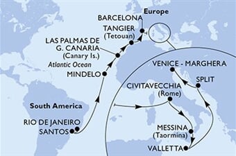 MSC Armonia - Brazílie, Kapverdy, Španělsko, Maroko, Itálie, ... (z Rio de Janeira)