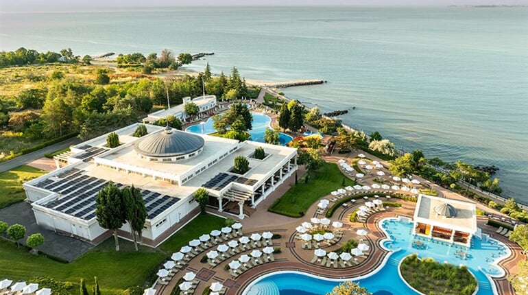 Hotel Dreams Sunny Beach Resort & Spa: fotografie vybavení exteriérů a interiérů ubytování.