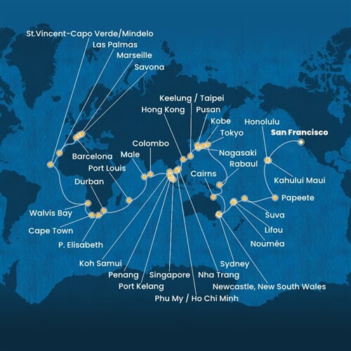 Trasa plavby CDE-SFO99A01