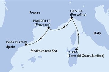 MSC MUSICA - Olaszország, Franciaország, Spanyolország (az Olbia-ből)