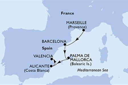 MSC SPLENDIDA - Francie, Španělsko (z Marseille)