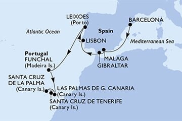 MSC MUSICA - Spanyolország, Gibraltár, Portúgalia (a Barcelona-ből)