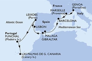 MSC MUSICA - Itálie, Francie, Španělsko, Gibraltar, Portugalsko (z Janova)