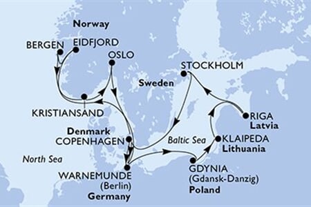 MSC MAGNIFICA - Dánsko, Německo, Norsko, Polsko, Litva, ... (z Kodaně)