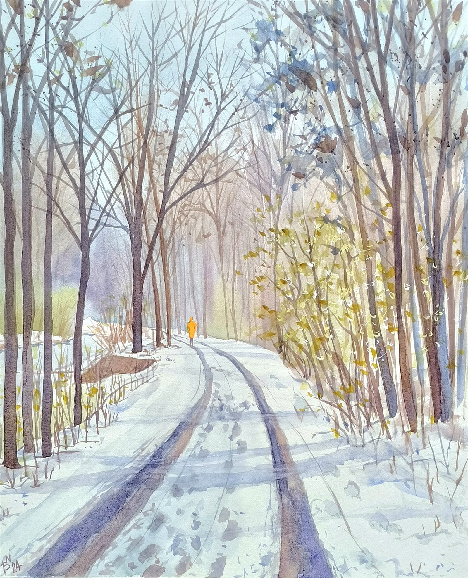 Blažena Niemcová: Poslední sníh, 50 × 40 cm