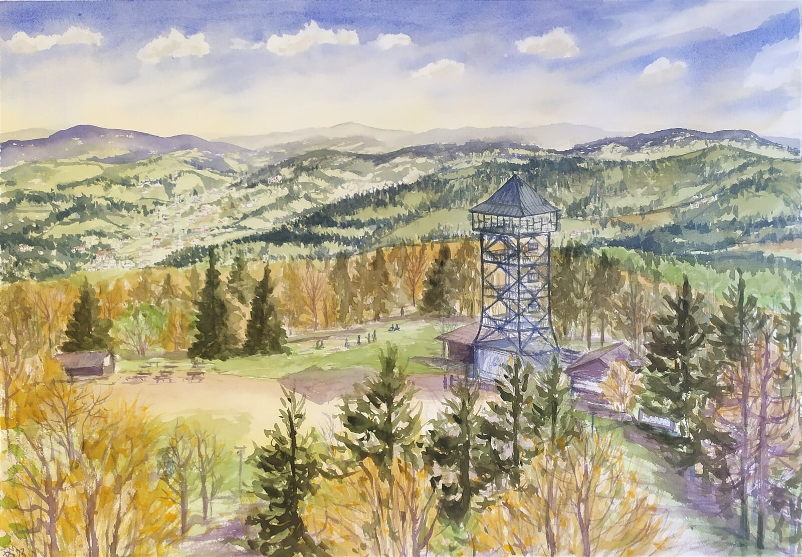 Blažena Niemcová: Velká Čantoryje, 50 × 70 cm