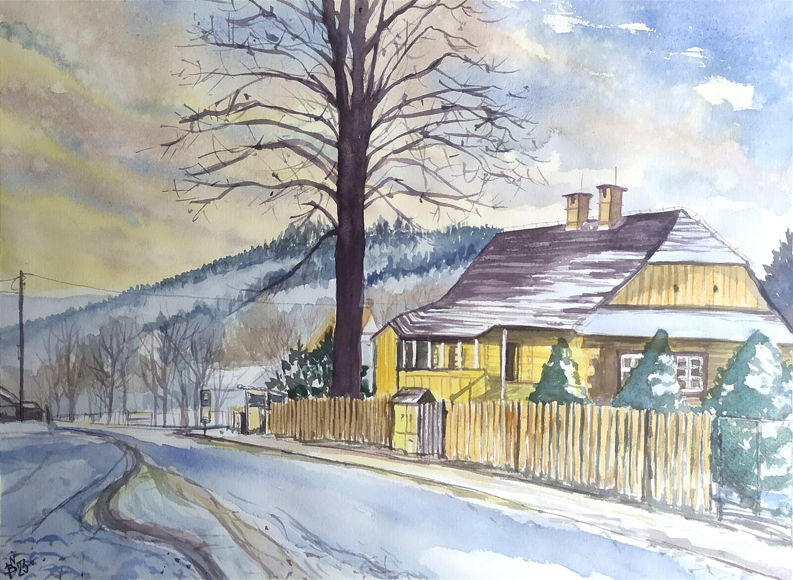 Blažena Niemcová: Nýdek, Dřevionka, 30 × 40 cm