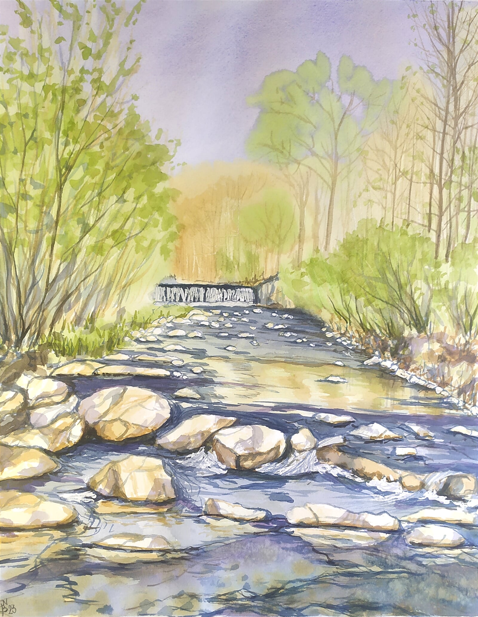 Blažena Niemcová: Jarní Hluchová, 50 × 40 cm