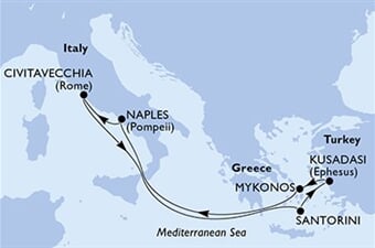 MSC Divina - Itálie, Řecko, Turecko (z Civitavecchie)