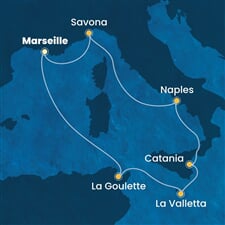 Costa Fascinosa - Francie, Tunisko, Malta, Itálie (z Marseille)