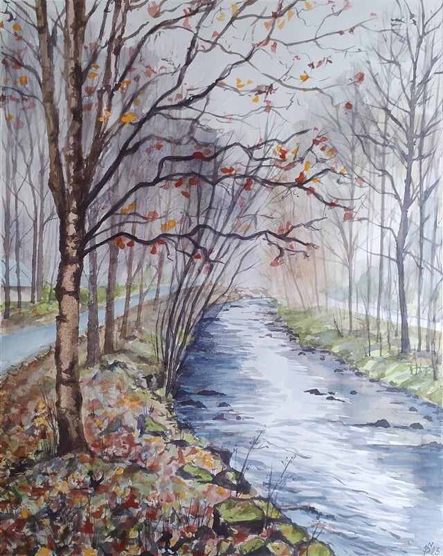 Mlhavý podzimní den u Hluchové